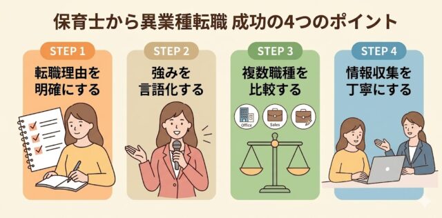 保育士から異業種転職を成功させるポイント