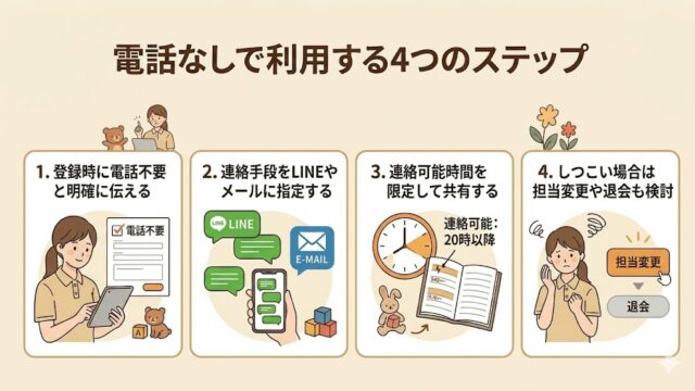 保育士向けの転職サイトで電話なしにする方法4ステップ