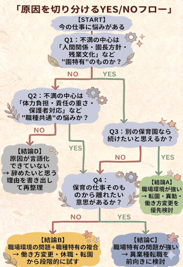 悩みの原因を切り分けるフロー